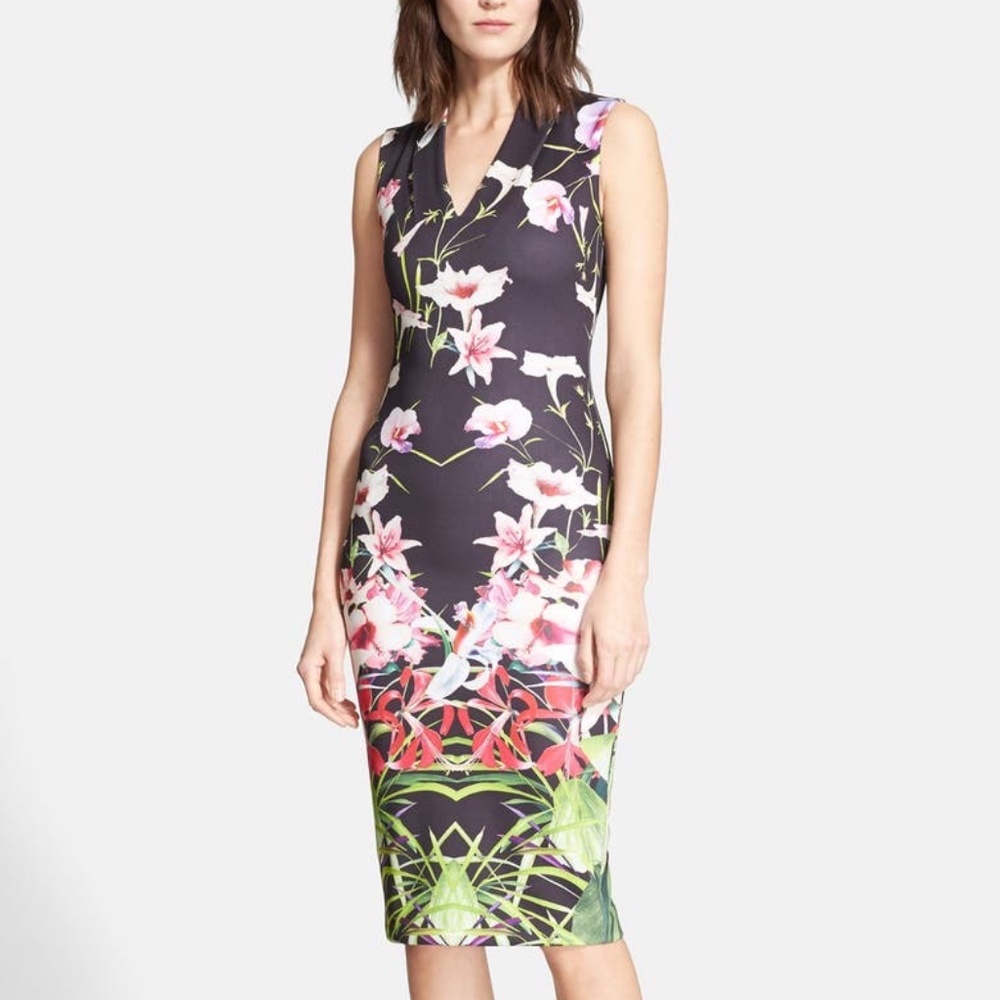 NEW!! Ted Baker London Jalita floral print dress size ted 0 US 2